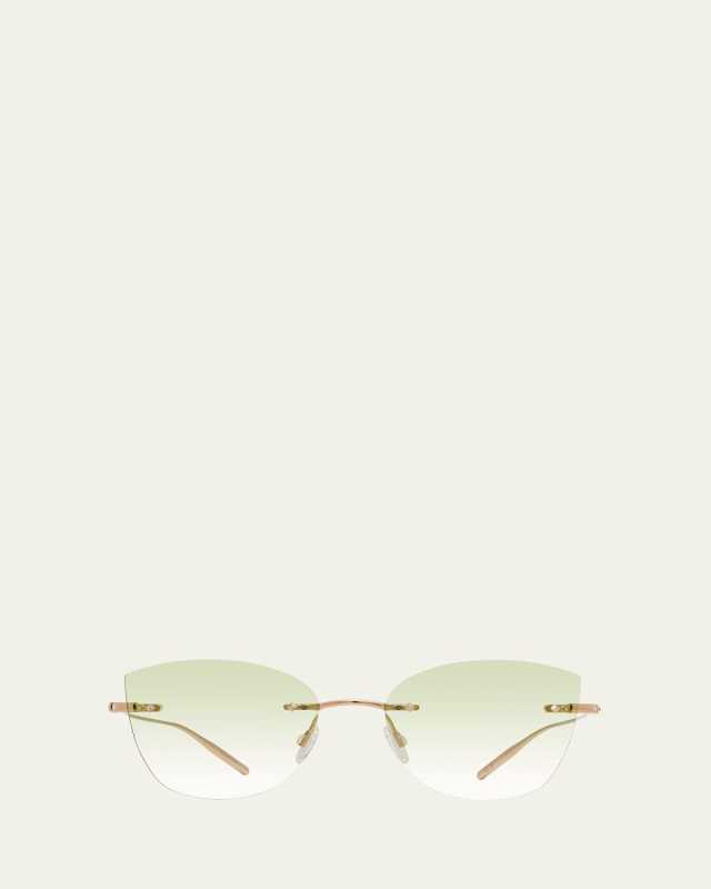Brandy Rimless Mint Titanium Cat-Eye Sunglasses
